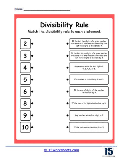 divisibility rules worksheet.